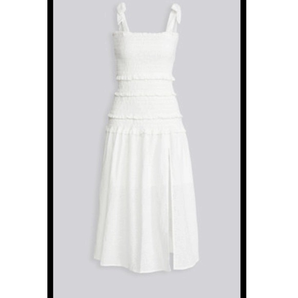 ASTR the label White Sleeveless Smocked Body Tess Midi Dress size large - Picture 1 of 11